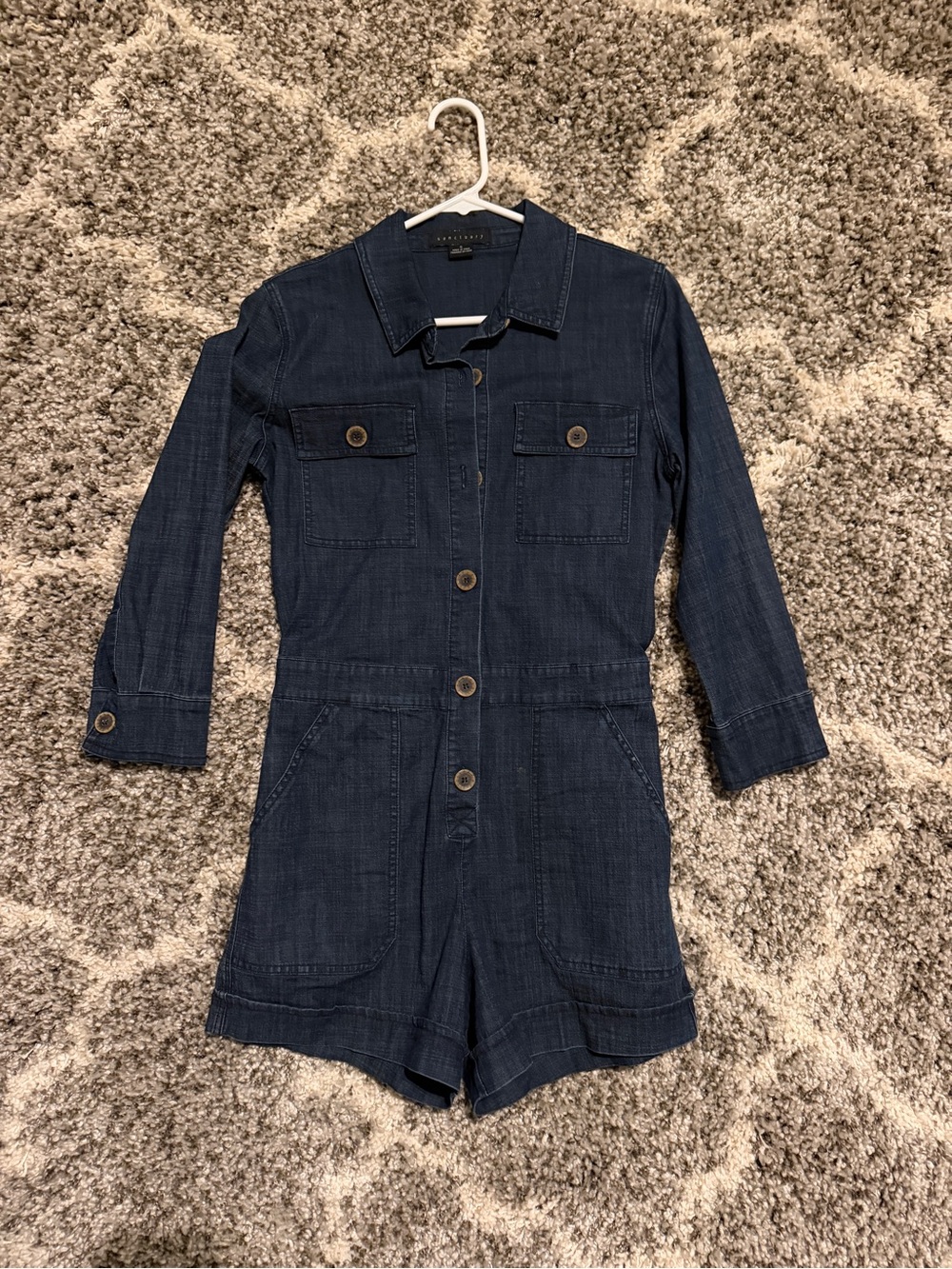Sanctuary Dark Blue Denim Utility Romper